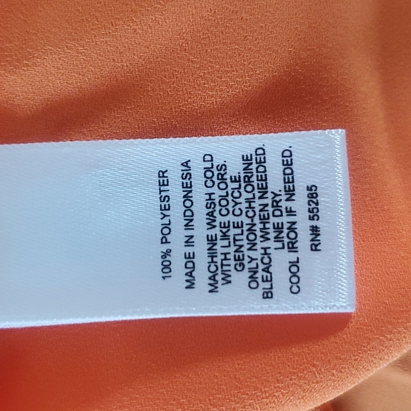 Express Women's Colared Longsleeve Orange Blouse Top - Picture 9 of 9